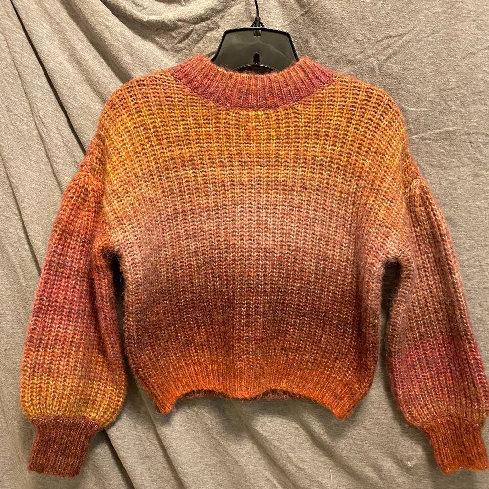 GB Girl's Size L Pink Mock Neck Balloon Sleeve Sweater Top - Picture 1 of 7